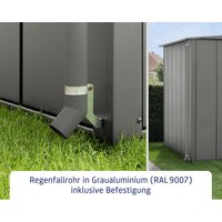 Ecostar Fallrohr, Länge: 193,6 cm, Metall, für Gerätehaus – grau Ecostar Fallrohr, Länge: 193,6 cm, Metall, für Gerätehaus – grau