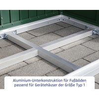 Ecostar Unterkonstruktion, BxL: 224,3 x 94,1 cm, Aluminium, für Gerätehaus – silberfarben Ecostar Unterkonstruktion, BxL: 224,3 x 94,1 cm, Aluminium, für Gerätehaus – silberfarben