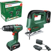 BOSCH HOME & GARDEN Schlagbohrschrauber & Stichsäge, 2 Akkus + Lader – gruen Rabatt: 25 % BOSCH HOME & GARDEN Schlagbohrschrauber & Stichsäge, 2 Akkus + Lader – gruen Rabatt: 25 %