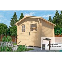 WEKA Saunahaus »MIKKELI«, BxHxT: 300 cm x 255 cm x 284 cm, mit Holztür – braun WEKA Saunahaus »MIKKELI«, BxHxT: 300 cm x 255 cm x 284 cm, mit Holztür – braun