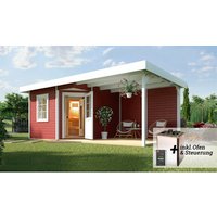 WEKA Saunahaus »SALO«, BxHxT: 646 x 237 x 338 cm – rot WEKA Saunahaus »SALO«, BxHxT: 646 x 237 x 338 cm – rot