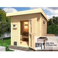 WEKA Saunahaus »Kuopio«, BxHxT: 263 x 253 x 298 cm, Nordisches Fichtenholz, für 4 Personen – beige WEKA Saunahaus »Kuopio«, BxHxT: 263 x 253 x 298 cm, Nordisches Fichtenholz, für 4 Personen – beige