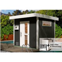 WEKA Saunahaus »Kuopio«, BxHxT: 263 x 253 x 298 cm, Nordisches Fichtenholz, für 4 Personen – grau WEKA Saunahaus »Kuopio«, BxHxT: 263 x 253 x 298 cm, Nordisches Fichtenholz, für 4 Personen – grau