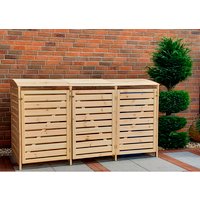 PROMADINO Mülltonnenbox »Vario III«, aus Kiefernholz, 219x122x92cm (BxHxT), 720 Liter – beige PROMADINO Mülltonnenbox »Vario III«, aus Kiefernholz, 219x122x92cm (BxHxT), 720 Liter – beige