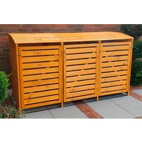 PROMADINO Mülltonnenbox »Vario III«, aus Kiefernholz, 219x122x92cm (BxHxT), 720 Liter – braun PROMADINO Mülltonnenbox »Vario III«, aus Kiefernholz, 219x122x92cm (BxHxT), 720 Liter – braun