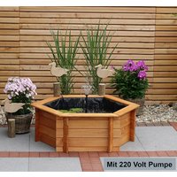 PROMADINO Hochteich, sechseckig, B x L: 122 x 105 cm – braun PROMADINO Hochteich, sechseckig, B x L: 122 x 105 cm – braun