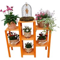 PROMADINO Blumenetagerie, BxH: 98 x 88 cm, Kiefernholz, honig – braun PROMADINO Blumenetagerie, BxH: 98 x 88 cm, Kiefernholz, honig – braun