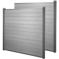 MVG WPC-Sichtschutz »MVG-HA018«, 1x Basiselement + 1x Erweiterungselement – grau MVG WPC-Sichtschutz »MVG-HA018«, 1x Basiselement + 1x Erweiterungselement – grau