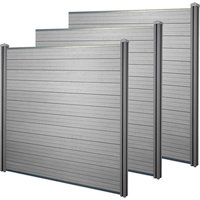 MVG WPC-Sichtschutz »MVG-HA018«, 3er Set, 5,7 m – grau MVG WPC-Sichtschutz »MVG-HA018«, 3er Set, 5,7 m – grau