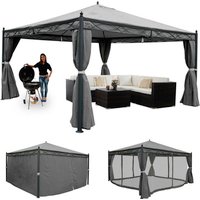 MVG Pergola »MVG-HA014«, 4 x 4 m, 7-cm-Stahl-gestell mit Seitenwand und Moskitonetz – grau Rabatt: 14 % MVG Pergola »MVG-HA014«, 4 x 4 m, 7-cm-Stahl-gestell mit Seitenwand und Moskitonetz – grau Rabatt: 14 %