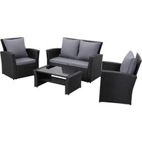 MeXo Gartenmöbelset »9193«, 4-teilig, Polyrattan/Textil/Metall – silberfarben MeXo Gartenmöbelset »9193«, 4-teilig, Polyrattan/Textil/Metall – silberfarben