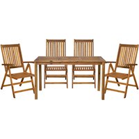 Möbilia Sitzgruppe, Akazie, geeignet für den Garten – braun Möbilia Sitzgruppe, Akazie, geeignet für den Garten – braun