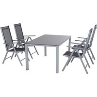 SIENA GARDEN Gartenmöbelset »Saturn«, 5er-Set, Stahl – grau SIENA GARDEN Gartenmöbelset »Saturn«, 5er-Set, Stahl – grau