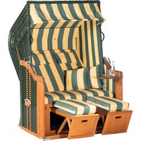 SUNNY SMART Strandkorb »Rustikal«, BxHxT: 125 x 160 x 90 cm, grün/gelb, gestreift – gruen SUNNY SMART Strandkorb »Rustikal«, BxHxT: 125 x 160 x 90 cm, grün/gelb, gestreift – gruen
