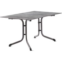 SIEGER Klapptisch, LxB: 90 x 140 cm, Polytec®, rechteckig – grau SIEGER Klapptisch, LxB: 90 x 140 cm, Polytec®, rechteckig – grau