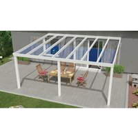 GARDENDREAMS Terrassenüberdachung »Expert«, BxT: 500 x 400 cm, weiß / RAL9016, Glasdach – weiss GARDENDREAMS Terrassenüberdachung »Expert«, BxT: 500 x 400 cm, weiß / RAL9016, Glasdach – weiss