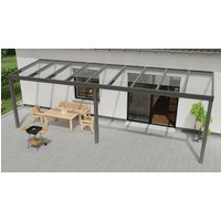 GARDENDREAMS Terrassenüberdachung »Expert«, BxT: 700 x 350 cm, anthrazit / RAL7016, Glasdach – grau GARDENDREAMS Terrassenüberdachung »Expert«, BxT: 700 x 350 cm, anthrazit / RAL7016, Glasdach – grau