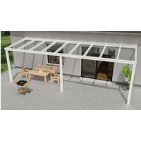 GARDENDREAMS Terrassenüberdachung »Expert«, BxT: 700 x 250 cm, weiß / RAL9016, Glasdach – weiss GARDENDREAMS Terrassenüberdachung »Expert«, BxT: 700 x 250 cm, weiß / RAL9016, Glasdach – weiss