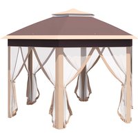 Outsunny Faltpavillon, BxHxT: 405 x 285 x 405 cm, Polyester – beige Outsunny Faltpavillon, BxHxT: 405 x 285 x 405 cm, Polyester – beige
