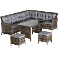 Outsunny Sitzgruppe, Polyrattan/Metall/Polyester/Sicherheitsglas, grau Rabatt: 25 % Outsunny Sitzgruppe, Polyrattan/Metall/Polyester/Sicherheitsglas, grau Rabatt: 25 %
