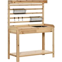 Outsunny Pflanztisch, BxHxL: 46 x 142 x 107,5 cm, Tannenholz – braun Outsunny Pflanztisch, BxHxL: 46 x 142 x 107,5 cm, Tannenholz – braun