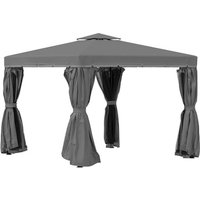 Outsunny Pavillon, BxHxT: 296 x 270 x 296 cm, Polyester – grau Outsunny Pavillon, BxHxT: 296 x 270 x 296 cm, Polyester – grau