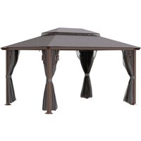 Outsunny Faltpavillon, BxHxT: 397 x 268 x 397 cm, Polyester – grau Outsunny Faltpavillon, BxHxT: 397 x 268 x 397 cm, Polyester – grau