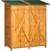 Outsunny Gerätehaus, BxHxT: 140 x 160 x 75 cm, Tannenholz – beige Outsunny Gerätehaus, BxHxT: 140 x 160 x 75 cm, Tannenholz – beige