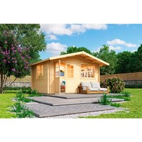 WEKA Gartenhaus »401«, BxT: 444,6 x 390 cm (Außenmaße), Wandstärke: 40 mm – braun WEKA Gartenhaus »401«, BxT: 444,6 x 390 cm (Außenmaße), Wandstärke: 40 mm – braun