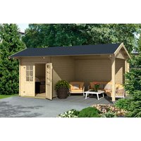 LASITA MAJA Ferienhaus »Kenzo«, Holz, BxHxT: 580 x 273,6 x 389,3 cm (Außenmaße inkl. Dachüberstand) – braun | beige | Fichte | 15,63 m² LASITA MAJA Ferienhaus »Kenzo«, Holz, BxHxT: 580 x 273,6 x 389,3 cm (Außenmaße inkl. Dachüberstand) – braun | beige | Fichte | 15,63 m²