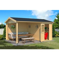 LASITA MAJA Gartenhaus »Wibo«, Holz, BxHxT: 465 x 245,1 x 337,8 cm (Außenmaße inkl. Dachüberstand) - braun | beige | Fichte | 12,35 m² LASITA MAJA Gartenhaus »Wibo«, Holz, BxHxT: 465 x 245,1 x 337,8 cm (Außenmaße inkl. Dachüberstand) - braun | beige | Fichte | 12,35 m²