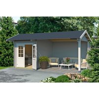 LASITA MAJA Ferienhaus »Kenzo«, Holz, BxHxT: 580 x 273,6 x 389,3 cm (Außenmaße inkl. Dachüberstand) – grau | Fichte | 15,63 m² LASITA MAJA Ferienhaus »Kenzo«, Holz, BxHxT: 580 x 273,6 x 389,3 cm (Außenmaße inkl. Dachüberstand) – grau | Fichte | 15,63 m²