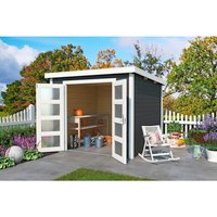 LASITA MAJA Gartenhaus »Zambezi 4«, Holz, BxHxT: 270 x 210,9 x 274,7 cm (Außenmaße inkl. Dachüberstand) – grau LASITA MAJA Gartenhaus »Zambezi 4«, Holz, BxHxT: 270 x 210,9 x 274,7 cm (Außenmaße inkl. Dachüberstand) – grau