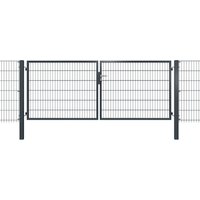 hadra Gartentor, Durchgangs-BxH: 400 x 180 cm, 2-flügelig – grau hadra Gartentor, Durchgangs-BxH: 400 x 180 cm, 2-flügelig – grau