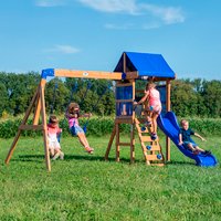 Backyard Discovery Spielturm, BxHxT: 310 x 230 x 270 cm – braun | blau Backyard Discovery Spielturm, BxHxT: 310 x 230 x 270 cm – braun | blau