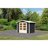 KARIBU Gartenhaus »Amberg 3«, Holz, BxHxT: 246 x 2090 x 186 cm (Außenmaße) – grau KARIBU Gartenhaus »Amberg 3«, Holz, BxHxT: 246 x 2090 x 186 cm (Außenmaße) – grau