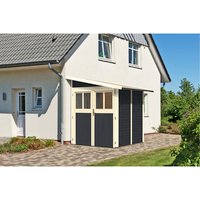 KARIBU Gartenhaus »Wandlitz 2«, Holz, BxHxT: 181 x 2300 x 181 cm (Außenmaße) – grau KARIBU Gartenhaus »Wandlitz 2«, Holz, BxHxT: 181 x 2300 x 181 cm (Außenmaße) – grau