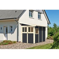 KARIBU Gartenhaus »Wandlitz 3«, Holz, BxHxT: 181 x 2300 x 268 cm (Außenmaße) – grau KARIBU Gartenhaus »Wandlitz 3«, Holz, BxHxT: 181 x 2300 x 268 cm (Außenmaße) – grau