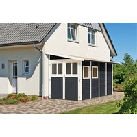 KARIBU Gartenhaus »Wandlitz 4«, Holz, BxHxT: 181 x 2300 x 355 cm (Außenmaße) – grau KARIBU Gartenhaus »Wandlitz 4«, Holz, BxHxT: 181 x 2300 x 355 cm (Außenmaße) – grau