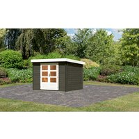 KARIBU Gartenhaus »Bastrup 3«, Holz, BxHxT: 297 x 2170 x 237 cm (Außenmaße) – grau KARIBU Gartenhaus »Bastrup 3«, Holz, BxHxT: 297 x 2170 x 237 cm (Außenmaße) – grau