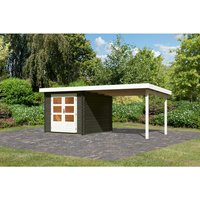 KARIBU Gartenhaus »Bastrup 4«, Holz, BxHxT: 237 x 2220 x 297 cm (Außenmaße) – grau KARIBU Gartenhaus »Bastrup 4«, Holz, BxHxT: 237 x 2220 x 297 cm (Außenmaße) – grau