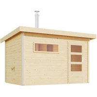 KARIBU Sauna »Skrollan 2«, (Außenmaß) BxHxL: 336 x 239 x 231 cm, 2-Sitzplätze – beige KARIBU Sauna »Skrollan 2«, (Außenmaß) BxHxL: 336 x 239 x 231 cm, 2-Sitzplätze – beige