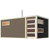 KARIBU Sauna »Hygge«, (Außenmaß) BxHxL: 508 x 210 x 276 cm, 3-Sitzplätze – grau KARIBU Sauna »Hygge«, (Außenmaß) BxHxL: 508 x 210 x 276 cm, 3-Sitzplätze – grau