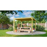 KARIBU Pavillon »Cubus«, natur, BxHxT: 320 x 235 x 320 cm – braun KARIBU Pavillon »Cubus«, natur, BxHxT: 320 x 235 x 320 cm – braun