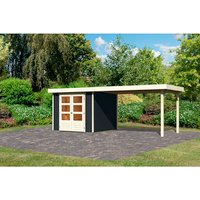 KARIBU Gartenhaus »Askola 3,5«, Holz, BxHxT: 242 x 2110 x 246 cm (Außenmaße) – grau KARIBU Gartenhaus »Askola 3,5«, Holz, BxHxT: 242 x 2110 x 246 cm (Außenmaße) – grau