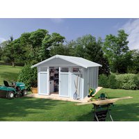 Ondis24 Gartenhaus »Utility V11«, Kunststoff, BxHxT: 315 x 250 x 355 cm (Außenmaße inkl. Dachüberstand) – grau | blau Ondis24 Gartenhaus »Utility V11«, Kunststoff, BxHxT: 315 x 250 x 355 cm (Außenmaße inkl. Dachüberstand) – grau | blau
