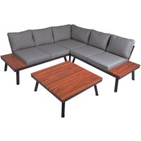 GARDEN PLEASURE Gartenmöbelset »THERESA«, 5 Sitzplätze, max. Belastung: 120 kg – grau GARDEN PLEASURE Gartenmöbelset »THERESA«, 5 Sitzplätze, max. Belastung: 120 kg – grau