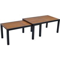 MERXX Gartentisch, BxH: 100 x 80 cm, ausziehbar, Aluminium/Akazie – braun MERXX Gartentisch, BxH: 100 x 80 cm, ausziehbar, Aluminium/Akazie – braun