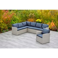 MERXX Gartenmöbelset »Chicago«, 7 Sitzplätze, Stahl/Kunststoffgeflecht, pulverbeschichtet – grau MERXX Gartenmöbelset »Chicago«, 7 Sitzplätze, Stahl/Kunststoffgeflecht, pulverbeschichtet – grau