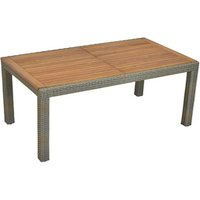 MERXX Gartentisch, BxH: 100 x 74 cm, ausziehbar, Aluminium/Kunststoffgeflecht/Akazie – beige MERXX Gartentisch, BxH: 100 x 74 cm, ausziehbar, Aluminium/Kunststoffgeflecht/Akazie – beige